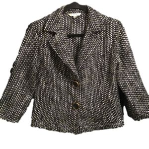 Cabi black/ white Tweed button blazer
